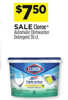 Dollar General Clorox® automatic dishwasher detergent offer