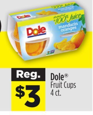 Dollar General Dole® fruit cups offer