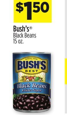 Dollar General Bush's® black beans offer