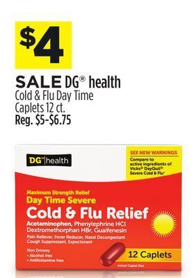 Dollar General Dg® health cold & flu day time caplets offer