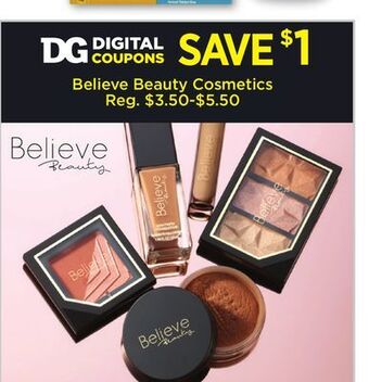 Dollar General Believe beauty cosmetics offer