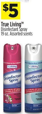 Dollar General True living™ disinfectant spray offer