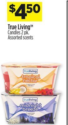Dollar General True living™ candles offer