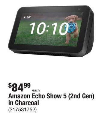 The Home Depot Amazon echo show 5 (2nd gen) in charcoal offer