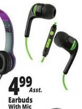 Ocean State Job Lot Earbuds with mic offer