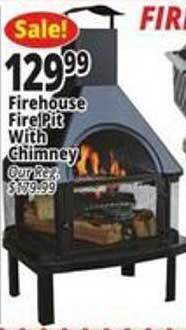 Ocean State Job Lot Firehouse fire pit with chimney offer