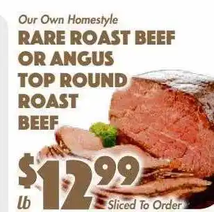The Food Emporium Rare roast beef or angus top round toast beef offer