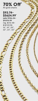 JC Penney All gold chains offer