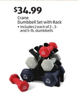 Aldi Crane dumbbell set with rack offer