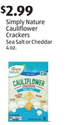 Aldi Simply nature cauliflower crackers offer