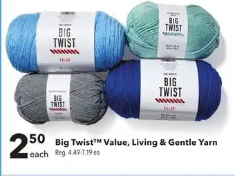 JOANN Big twist™ value, living & gentle yarn offer