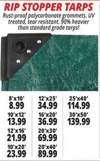 Ocean State Job Lot Rip stopper tarps offer