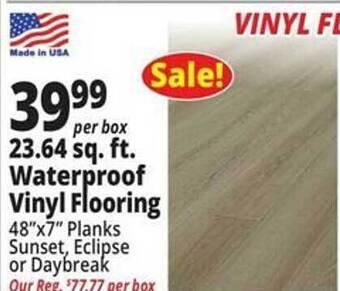 Ocean State Job Lot 23.64 sq. ft. waterproof vinyl flooring offer