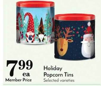Pavilions Holiday popcorn tins offer