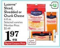Pavilions Lucerne sliced, shredded or chunk cheese offer