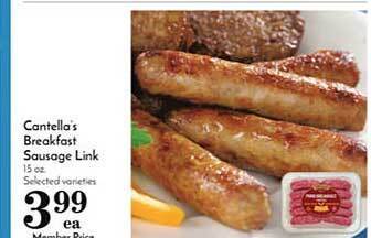 Pavilions Cantella's breakfast sausage link offer
