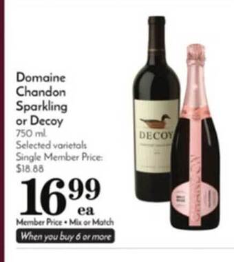Pavilions Domaine chandon sparkling or decoy offer