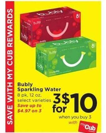 Cub Foods Bubly sparkling water offer