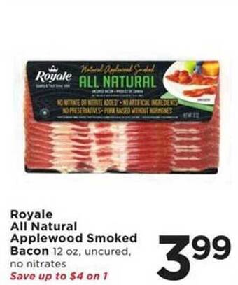 Cub Foods Royale all natural applewood smoked bacon offer