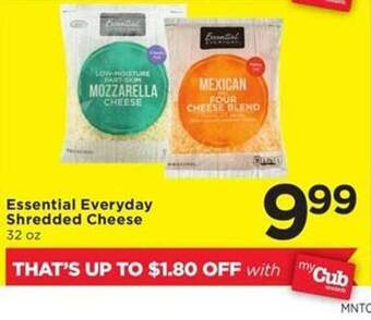 Cub Foods Essential everyday shredded cheese offer