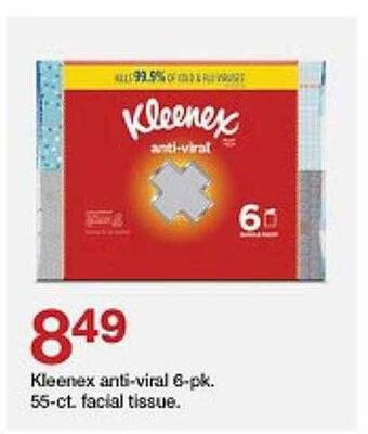 Target Kleenex anti-viral 6-pk 55-ct. facial tissue offer