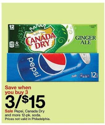 Target Pepsi, canada dry and more 12-pk. soda offer