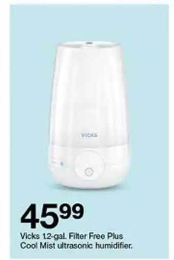 Target Vicks 12-gal. filter free plus cool mist ultrasonic humidifier offer