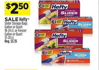 Dollar General Hefty slider storage bags offer