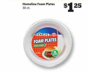 Family Dollar Homeline foam plates offer