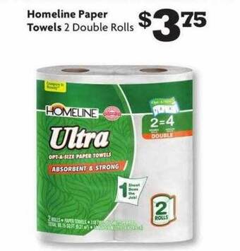 Family Dollar Homeline paper towels offer