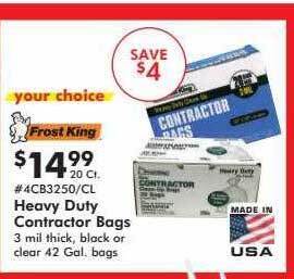 Valu Home Centers Frost king heavy duty contractor bags offer