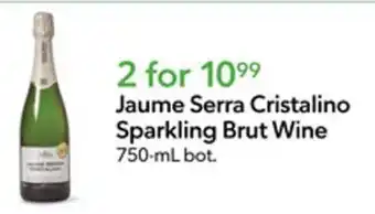 Publix Jaume Serra Cristalino Sparkling Brut Wine 750ml. offer