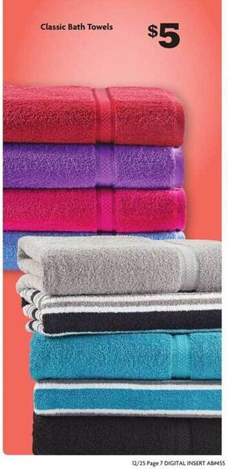 Family Dollar Classic bath towels offer