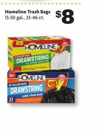 Family Dollar Homeline trash bags offer