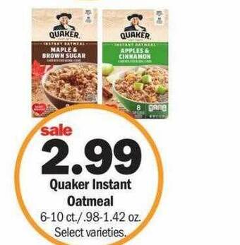 Meijer Quaker instant oatmeal offer
