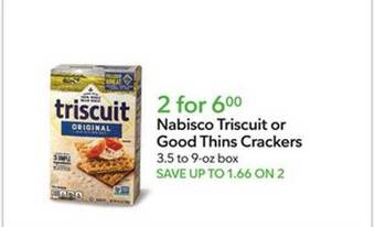 Publix Nabisco triscuit or good thins crackers offer