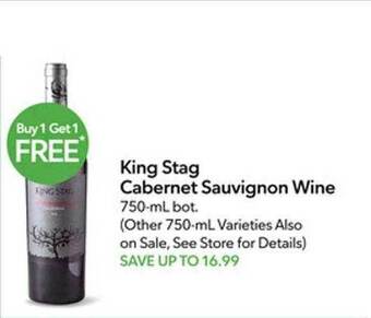 Publix King stag cabernet sauvignon wine offer