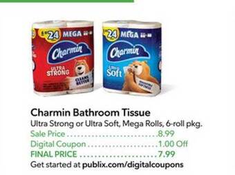Publix Charmin bathroom tissue offer