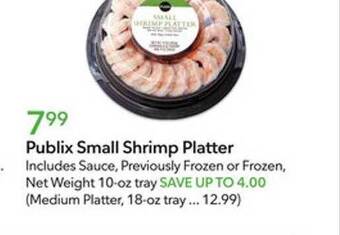 Publix Publix small shrimp platter offer
