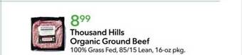 Publix Thousand hills organic ground beef offer