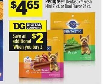 Dollar General Pedigree dentastix offer
