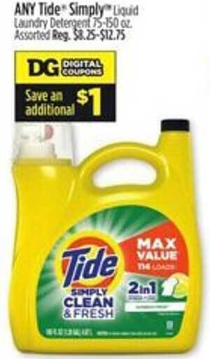 Dollar General Tide simply liquid laundry detergent offer