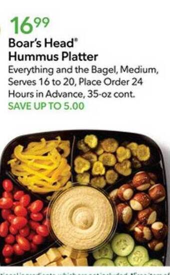 Publix Boar's head hummus platter offer