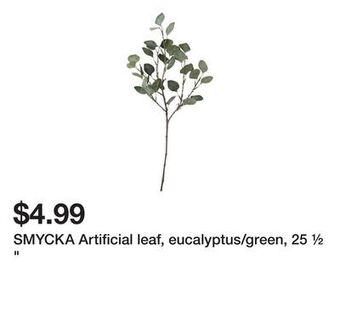 Ikea Smycka artificial leaf, eucalyptus/green, 25 ½ " offer