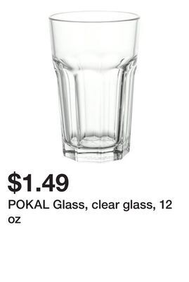 Ikea Pokal glass, clear glass, 12 oz offer