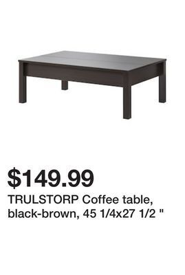 Ikea Trulstorp coffee table, black-brown, 45 1/4x27 1/2 " offer