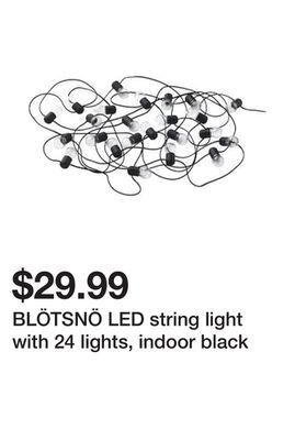 Ikea Blötsnö led string light with 24 lights, indoor black offer