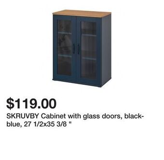 Ikea Skruvby cabinet with glass doors, black-blue, 27 1/2x35 3/8 " offer