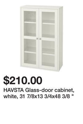 Ikea Havsta glass-door cabinet, white, 31 7/8x13 3/4x48 3/8 " offer