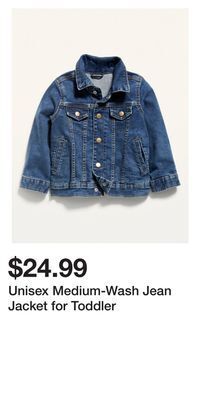 Old Navy Unisex medium-wash jean jacket for toddler offer